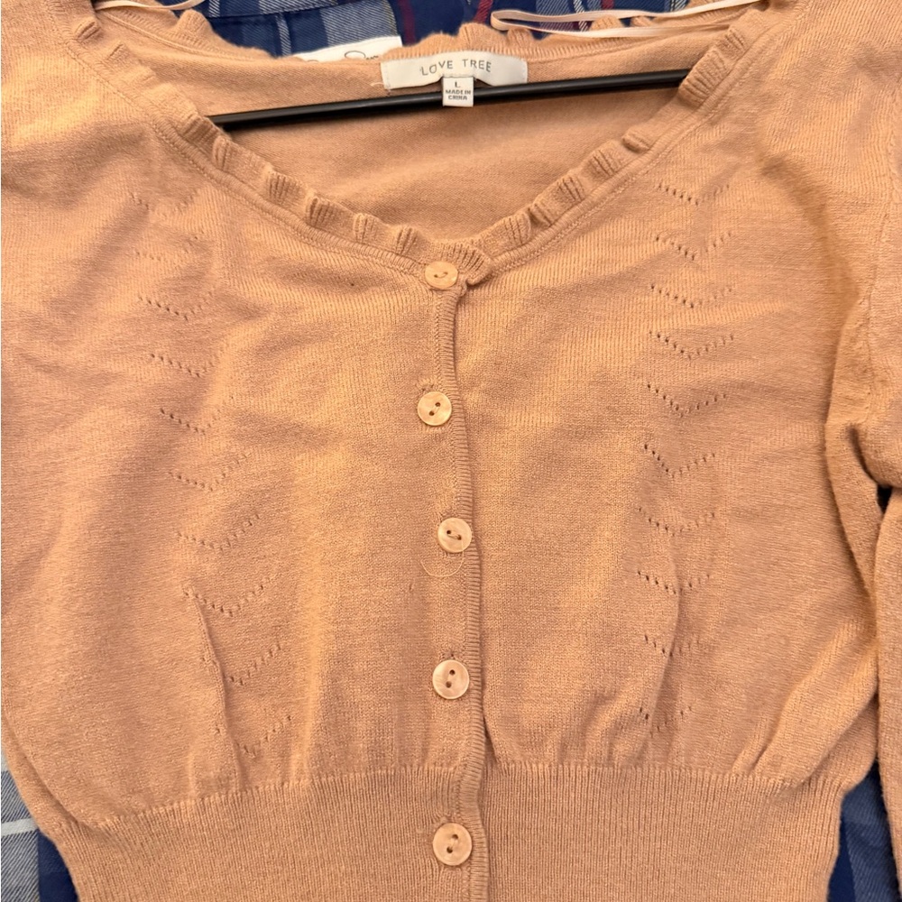 Love Tree Women's Cardigan in Warm Tan